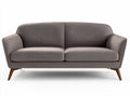 Modern two-seater sofa in gray fabric with wooden legs 200 x 90 x 85cm
