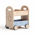Wooden toy cart with star design for storage and play 70 x 40 x 60cm