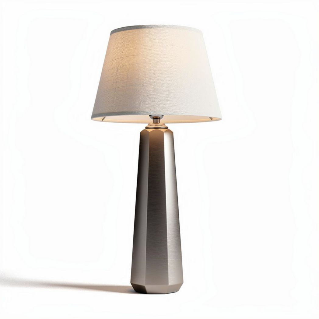 Metal table lamp with fabric shade for living room use 25 x 25 x 60cm