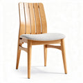 Wooden dining chair with upholstered seat 45 x 45 x 85cm natural finish