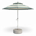 Striped outdoor patio umbrella with aluminum pole and concrete base 240 x 240 x 240cm